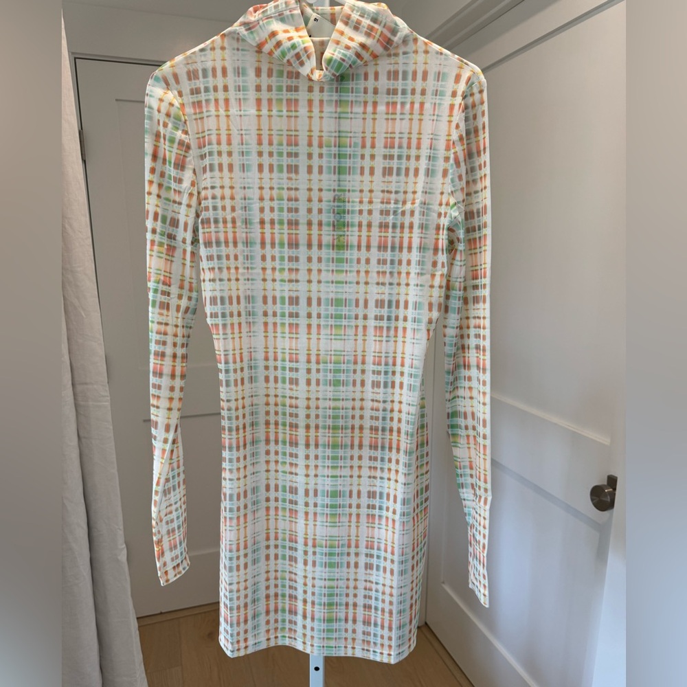 NWT ATOIR Mesh Plaid Long Sleeve Mini Dress size Small (Australian size 8)